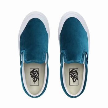 Damske Tenisky Vans Velvet Classic Slip-On TC Modre/Biele VA26DZTCX